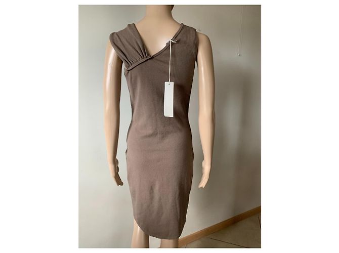 Autre Marque Vestido Stefanel de viscosa marrón XL Castaño - vista 2