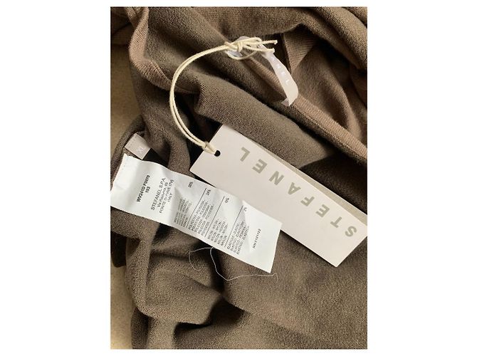Autre Marque Vestido Stefanel de viscosa marrón XL Castaño - vista 4
