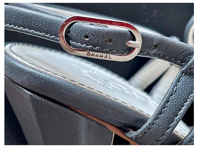 Sandali Chanel in pelle grigio scuro 36.5 Grigio antracite - vista 8