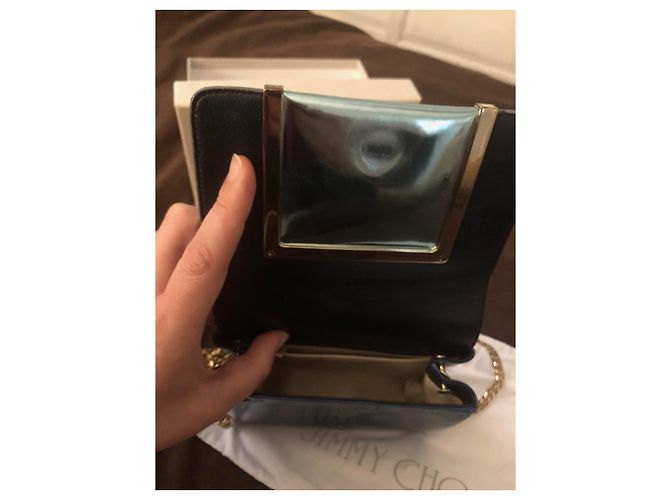 Jimmy Choo Pelle specchiata Ava Navy Mix Blu - vista 3