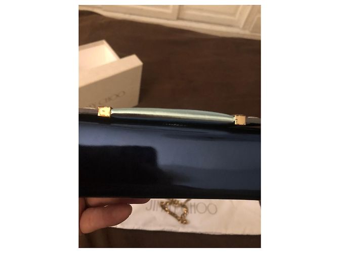 Jimmy Choo Pelle specchiata Ava Navy Mix Blu - vista 7