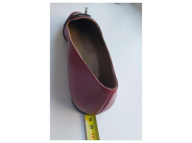 Ballerine Hermès Kelly Pelle Nero Argento Rosso Scuro Bordò - vista 7