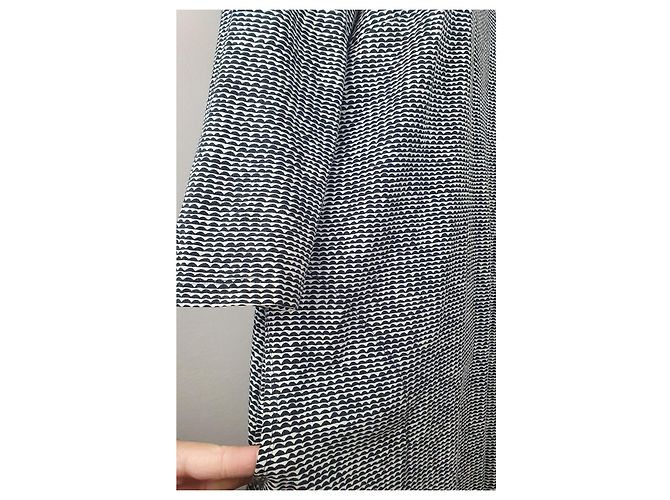 Vestido Marimekko Meitin Negro Blanco Algodón - vista 4
