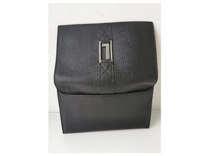 Cartera Lancel de piel negra granulada con tarjetero extraíble Negro - vista 14