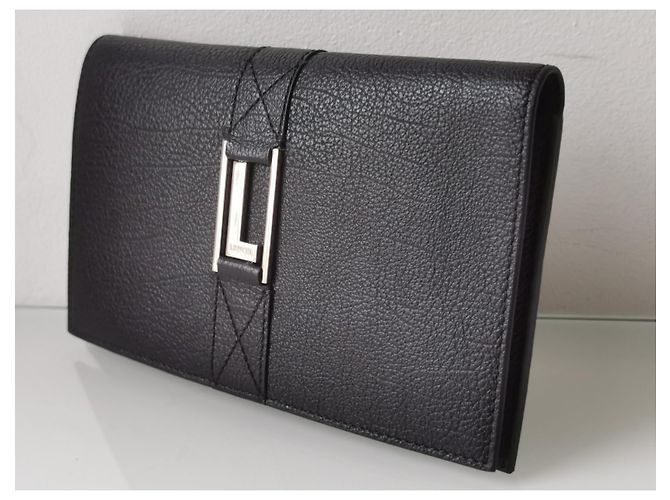 Cartera Lancel de piel negra granulada con tarjetero extraíble Negro - vista 2