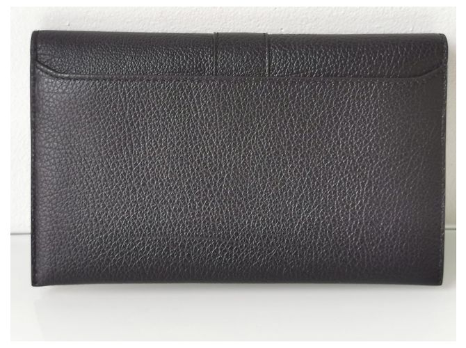 Cartera Lancel de piel negra granulada con tarjetero extraíble Negro - vista 4