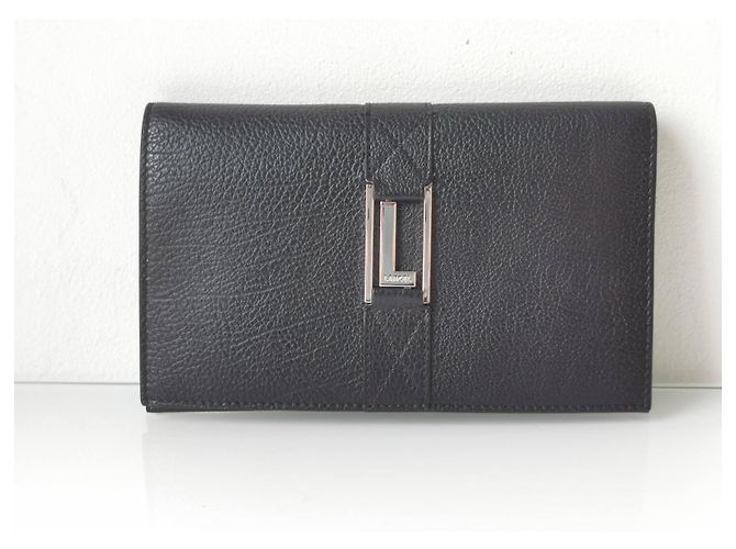 Cartera Lancel de piel negra granulada con tarjetero extraíble Negro - vista 6