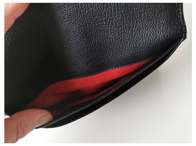 Cartera Lancel de piel negra granulada con tarjetero extraíble Negro - vista 7