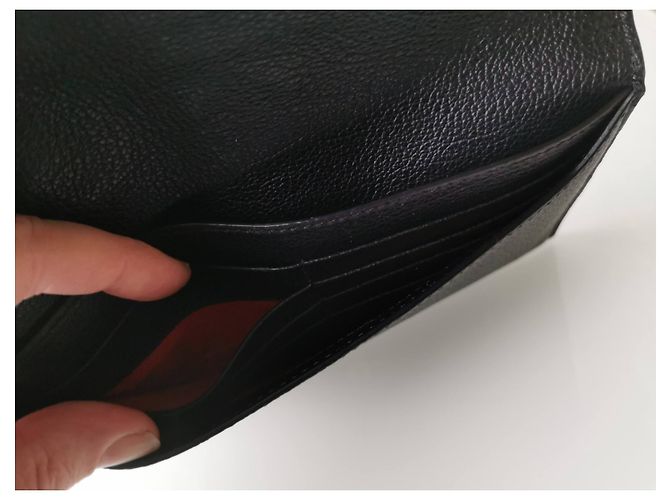 Cartera Lancel de piel negra granulada con tarjetero extraíble Negro - vista 9