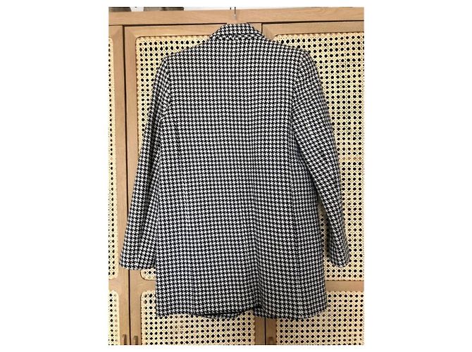 Abrigo de algodón estampado pata de gallo negro Pablo De Gerard Darel - vista 4