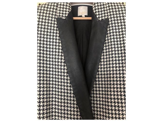 Abrigo de algodón estampado pata de gallo negro Pablo De Gerard Darel - vista 6
