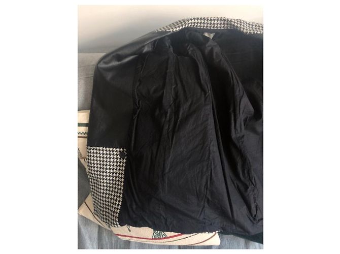 Abrigo de algodón estampado pata de gallo negro Pablo De Gerard Darel - vista 8