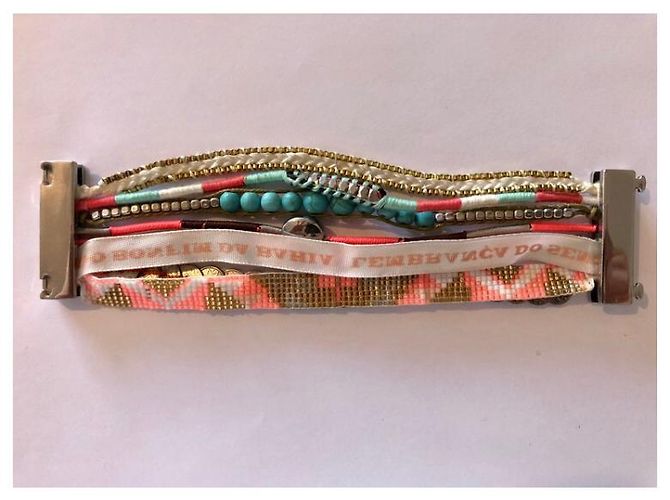 Bracciale Rigido Hipanema Rosa in Cotone - vista 2