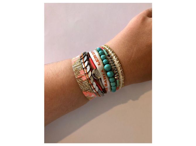 Bracciale Rigido Hipanema Rosa in Cotone - vista 4