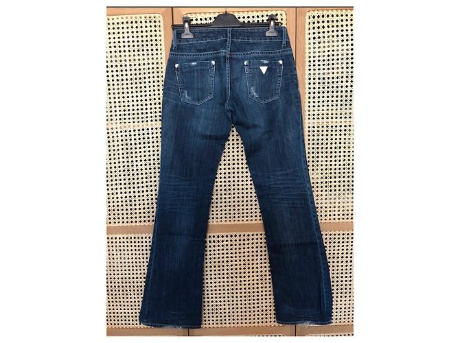 Jeans Bootcut Guess Blu Navy Cotone - vista 2