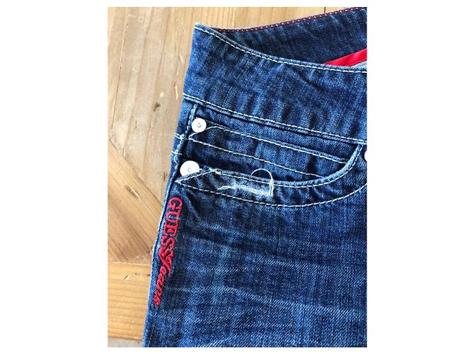 Jeans Bootcut Guess Blu Navy Cotone - vista 5