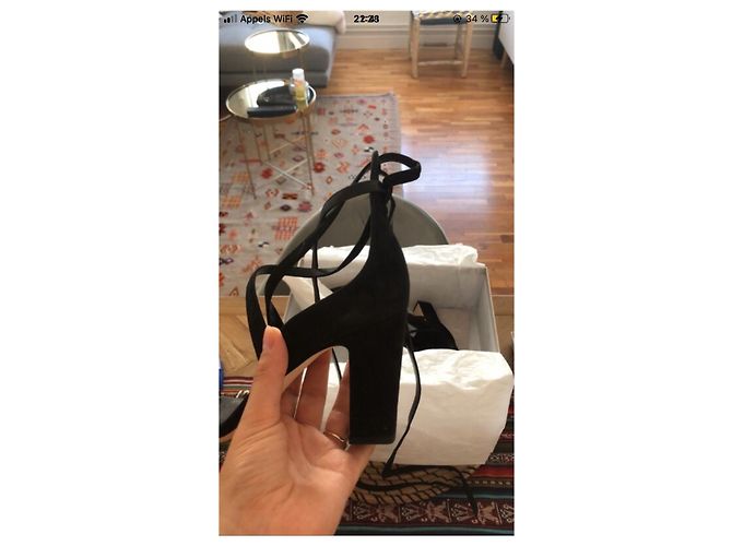 Zapatos de salón Jimmy Choo Flynn 85 de ante negro con punta abierta - vista 5