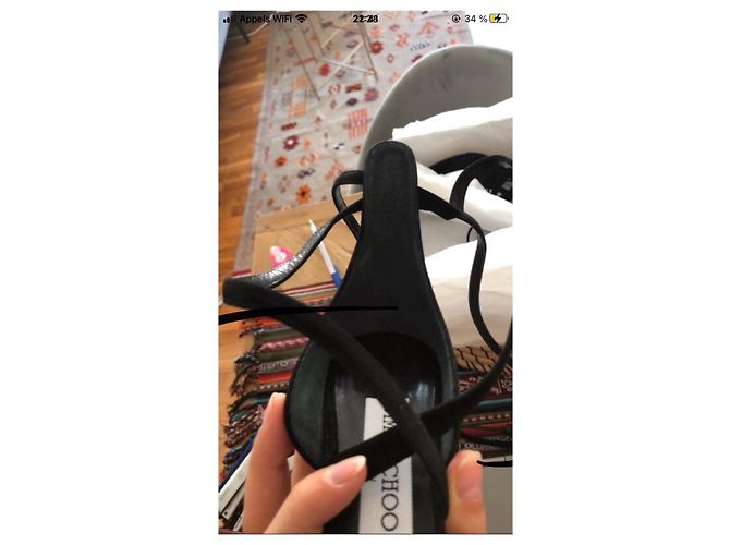 Zapatos de salón Jimmy Choo Flynn 85 de ante negro con punta abierta - vista 6