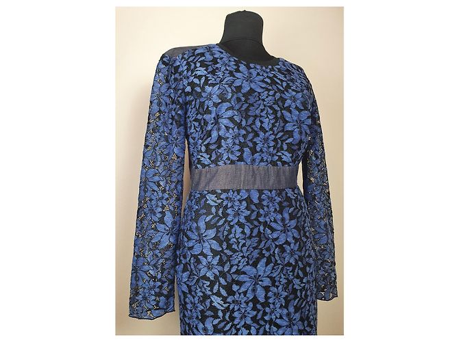 Vestido de encaje Sportmax Code azul de algodón - vista 2