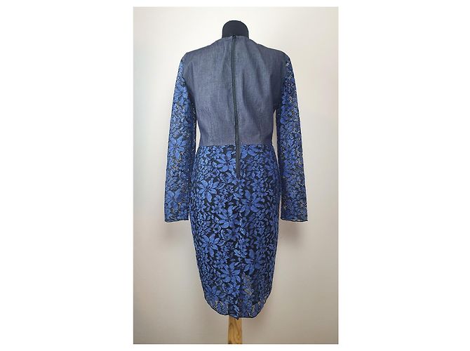 Vestido de encaje Sportmax Code azul de algodón - vista 5