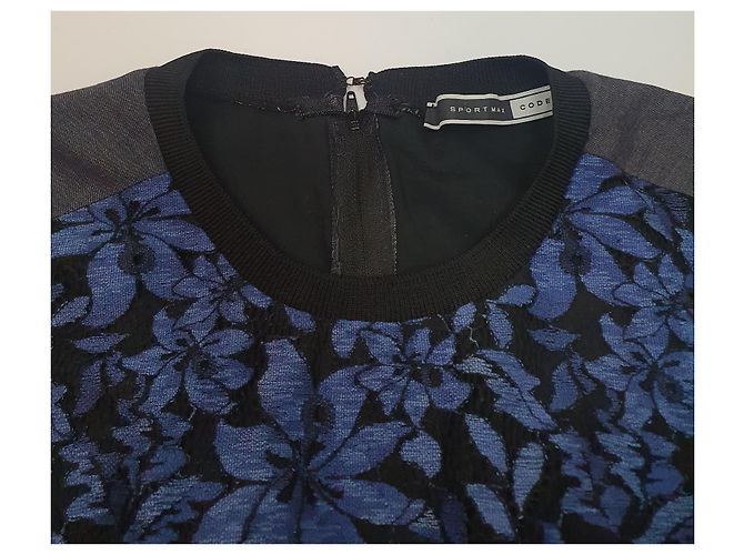 Vestido de encaje Sportmax Code azul de algodón - vista 6