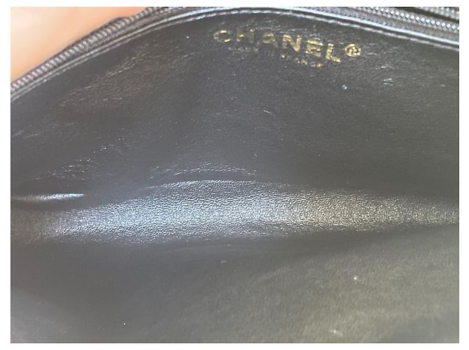 Executive Borsa Chanel Session in pelle nera metallizzata Nero D'oro Metallico - vista 16
