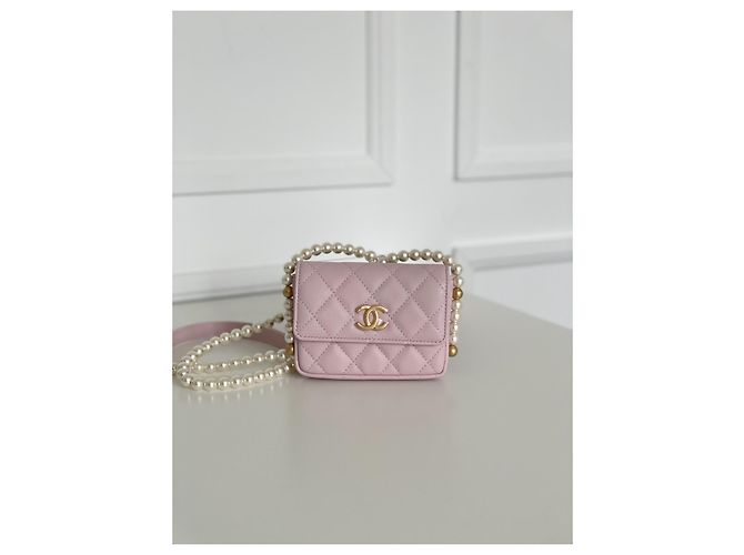 21Cartera de mano con cadena S Rose Clair Chanel Rosa - vista 4