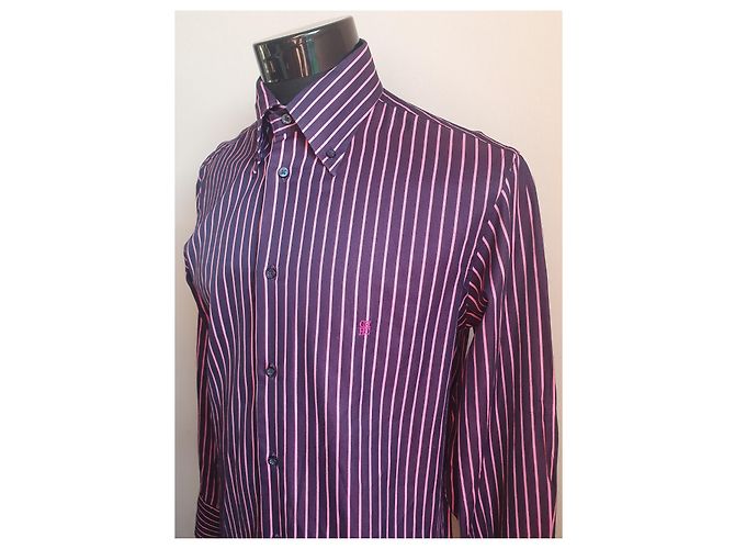 Camicia Carolina Herrera in cotone a righe viola Porpora - vista 2