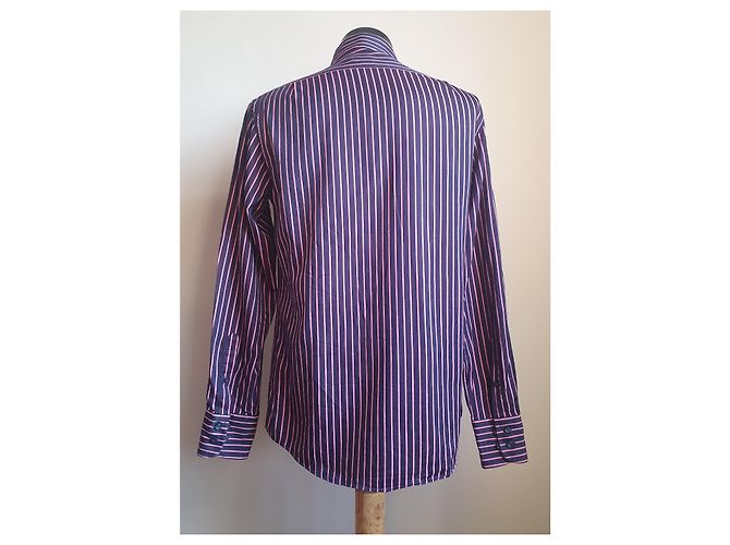 Camicia Carolina Herrera in cotone a righe viola Porpora - vista 3