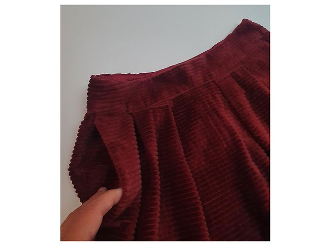 Shorts Tara Jarmon Burdeos Algodón - vista 2