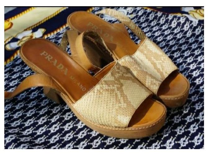 Vintage Prada sandali animalier Multicolore - vista 3