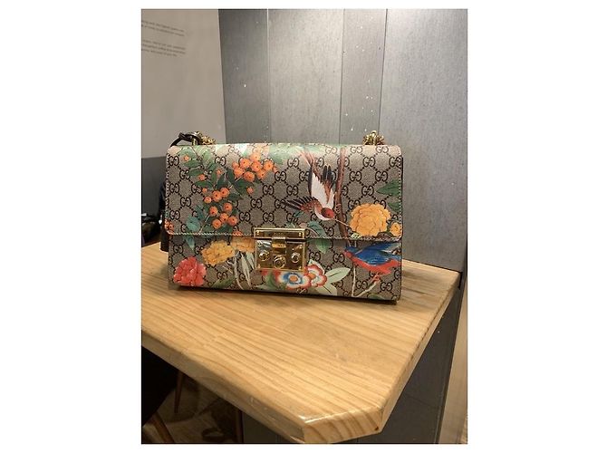 Padlock Clutch Gucci Tian Lucchetto in tela GG Supreme - vista 2