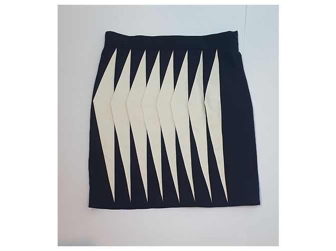 Autre Marque Falda de lana Claudia Gamba x Muuse Copenhagen azul marino blanco - vista 3