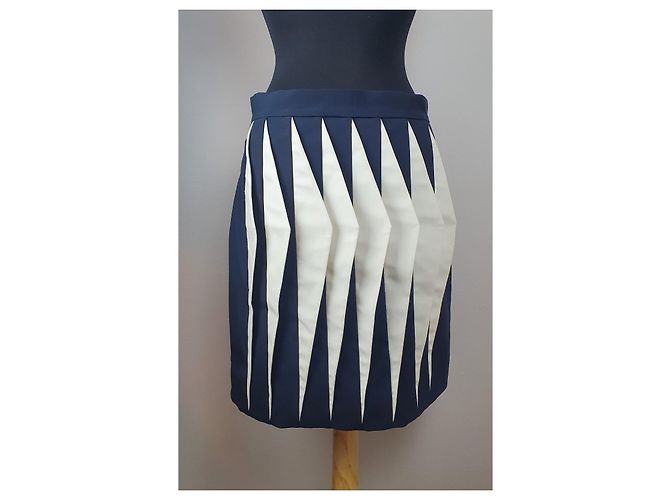 Autre Marque Falda de lana Claudia Gamba x Muuse Copenhagen azul marino blanco - vista 6
