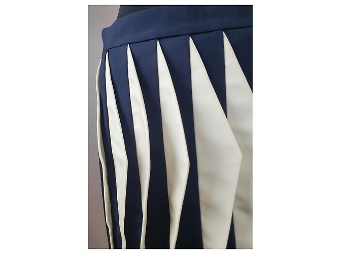 Autre Marque Falda de lana Claudia Gamba x Muuse Copenhagen azul marino blanco - vista 7