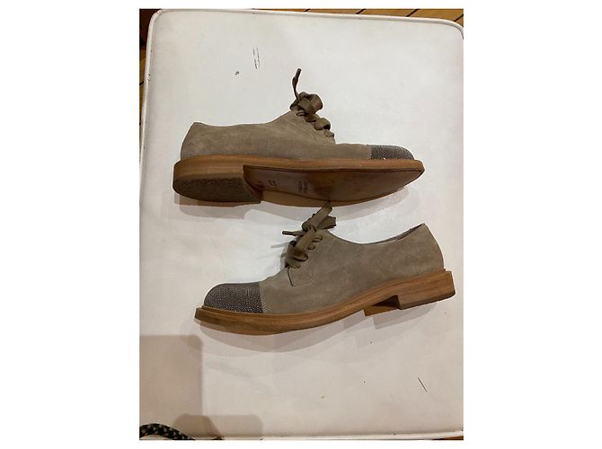 Botines Brunello Cucinelli de piel de ciervo beige - vista 3