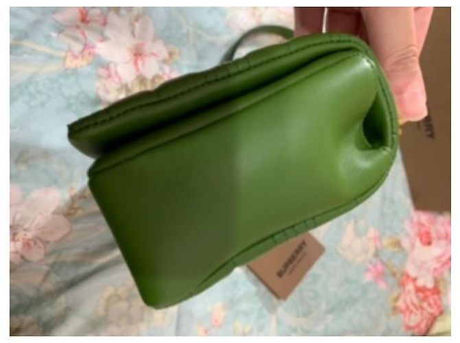 Burberry Bolsa pequena de pele de carneiro acolchoada Lola Verde - vista 4