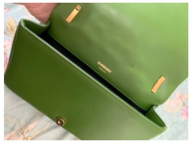 Burberry Bolsa pequena de pele de carneiro acolchoada Lola Verde - vista 7