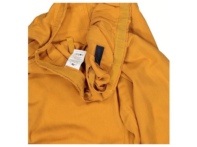 Pantalones Lanvin de corte recto mostaza de seda - vista 3