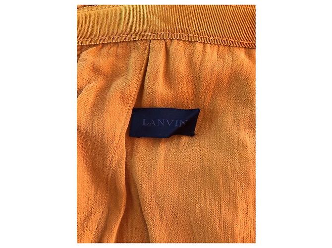 Pantalones Lanvin de corte recto mostaza de seda - vista 4