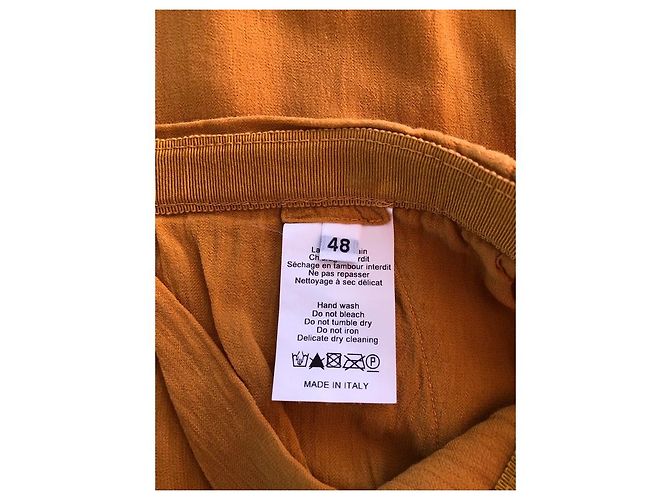 Pantalones Lanvin de corte recto mostaza de seda - vista 5