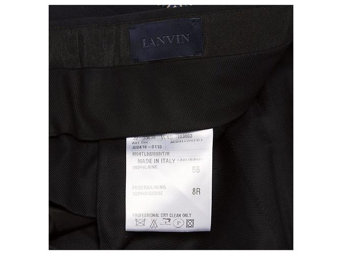 Lanvin navy blue pleated wool pants - view 3