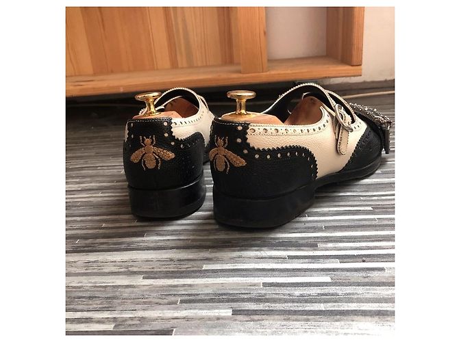 Derbies Queercore de Gucci Noir Multicolore Beige Crème Blanc cassé Bijouterie argentée - vue 3