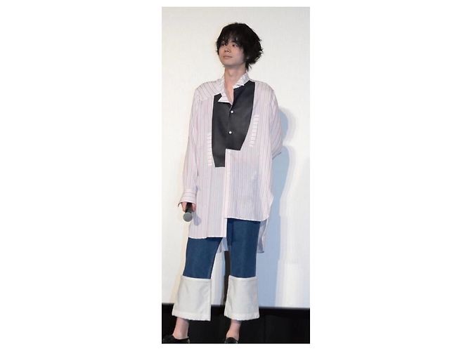 Camicia Loewe oversize asimmetrica in cotone a righe e pelle Nero Rosso Multicolore Crudo Crema Bianco sporco - vista 11