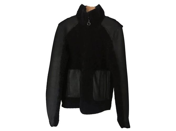 Chaqueta bomber de piel de oveja Carven Negro Azul Multicolor Gris antracita Azul marino Azul oscuro - vista 4