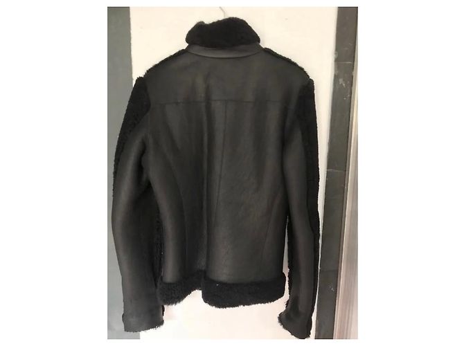 Chaqueta bomber de piel de oveja Carven Negro Azul Multicolor Gris antracita Azul marino Azul oscuro - vista 6