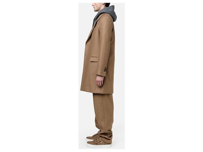 Autre Marque Classic two-button coat AMI Paris Brown Taupe Cognac Hazelnut Light brown Caramel - view 6