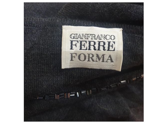 Suéter de lã Gianfranco Ferré Forma Cinza antracite - vista 7