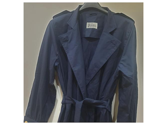 Gabardina de algodón azul Herno Azul oscuro - vista 6