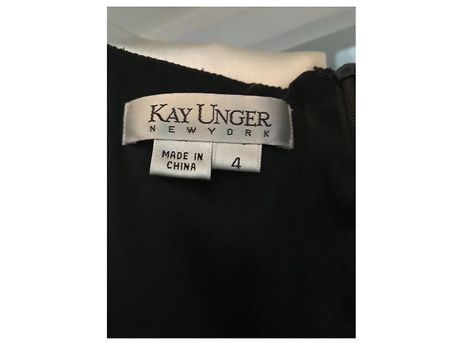 Abito Kay Unger nero e bianco in nylon - vista 2